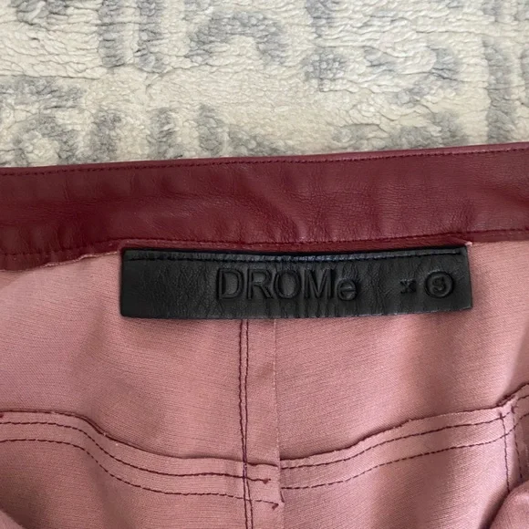 DROMe Burgundy Leather Pants - Picture 4 of 5